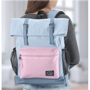Ivory Ella‎ Backpack Conair Rollover Double Strap Flap Closure Colorblock